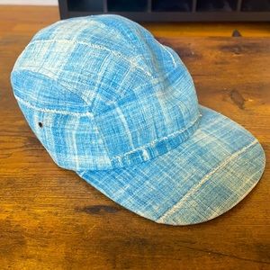 West African, hand woven vintage indigo camper hat